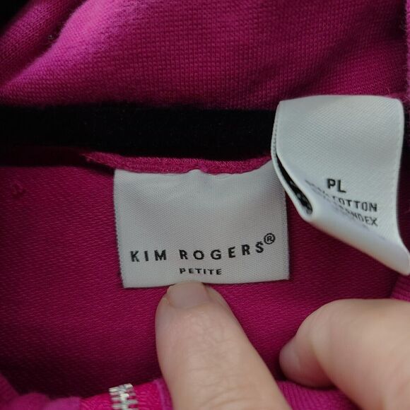 Kim Rogers Womens Vest Pink Size PL Cotton Blend Zip Close Pockets Sleeveless - Picture 5 of 12